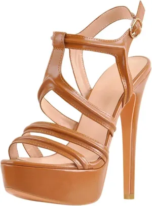 Women's Black Chunky Sandals - Peep-Toe Casual Party Platforms