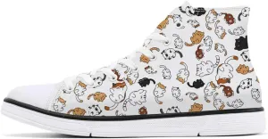 Women's Cat Printed Shoes Kitty Shoe Casual Business Work High Top Canvas Sneakers Funny Cute Shoes for Ladies