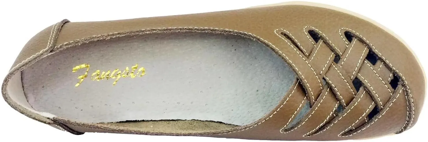 Women's Cowhide Leather Loafers Flats Sandals Slip-On