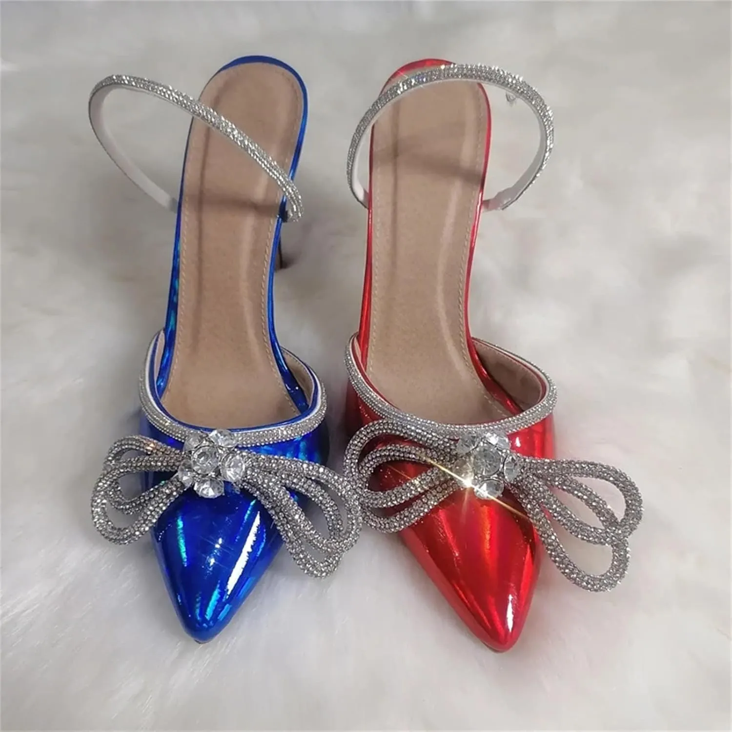 Women's Crystal Butterfly Sandals - Shiny Wedding Gift Heels