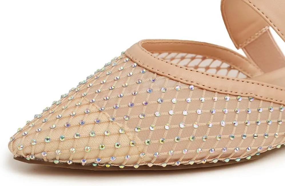 Women's Fashion Mesh Mules Slip On Backless Slide Flats
