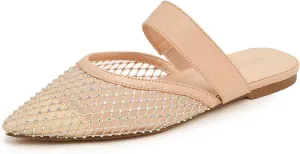 Women's Fashion Mesh Mules Slip On Backless Slide Flats