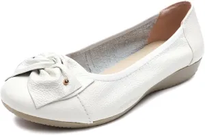 Women's Genuine Leather Loafers Flats Working Shoes Slip Ons