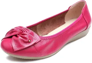 Women's Genuine Leather Loafers Flats Working Shoes Slip Ons