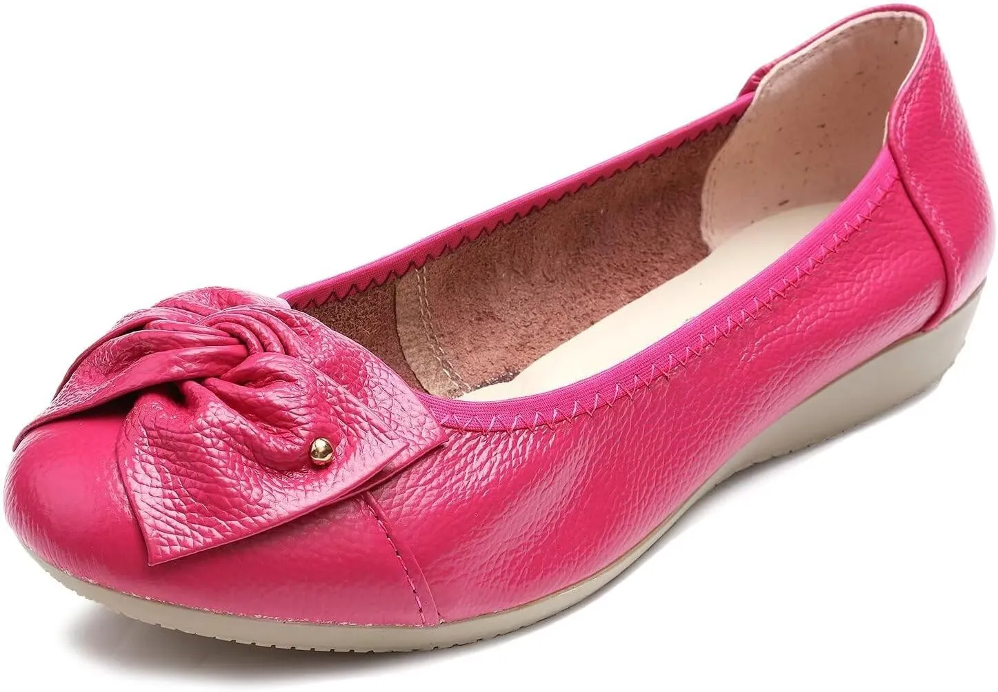 Women's Genuine Leather Loafers Flats Working Shoes Slip Ons
