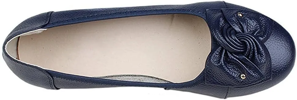 Women's Genuine Leather Loafers Flats Working Shoes Slip Ons