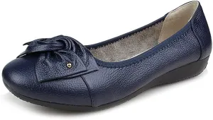 Women's Genuine Leather Loafers Flats Working Shoes Slip Ons