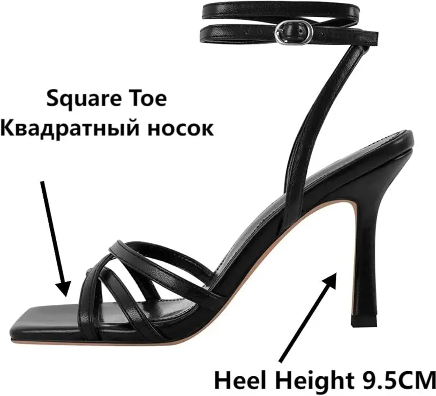 Women's Gold Cross-Strap Sandals - Slingback Ankle Strap Heels