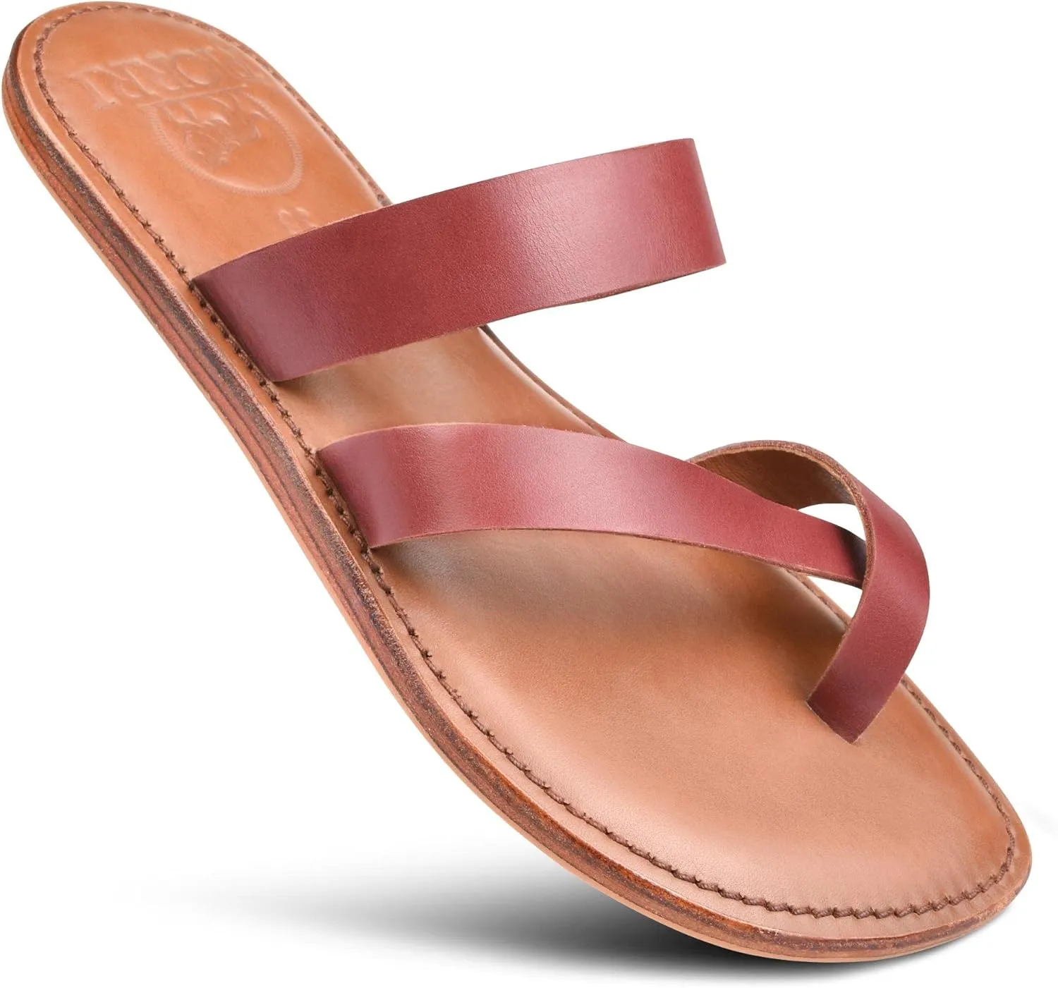 Women's Handmade Genuine Leather Summer Casual Comfort Flat Slide Sandals