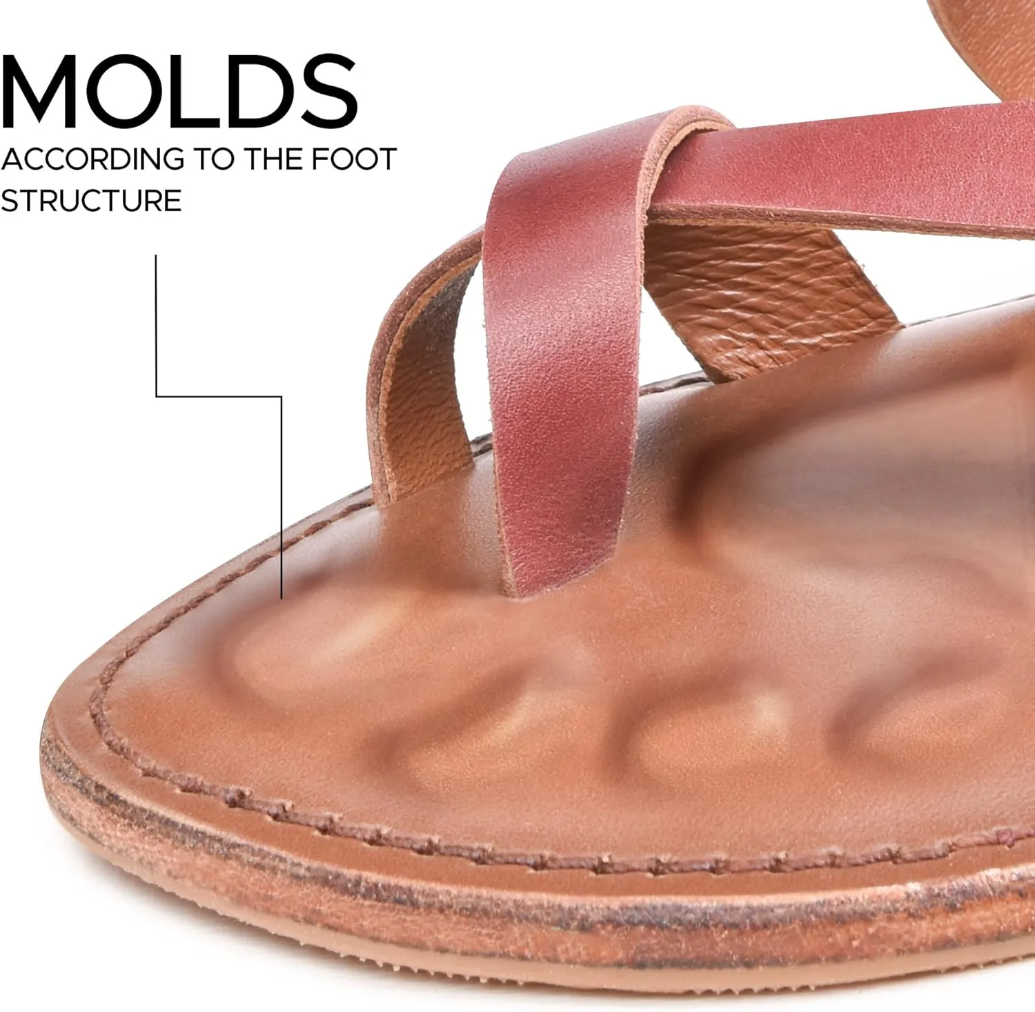 Women's Handmade Genuine Leather Summer Casual Comfort Flat Slide Sandals