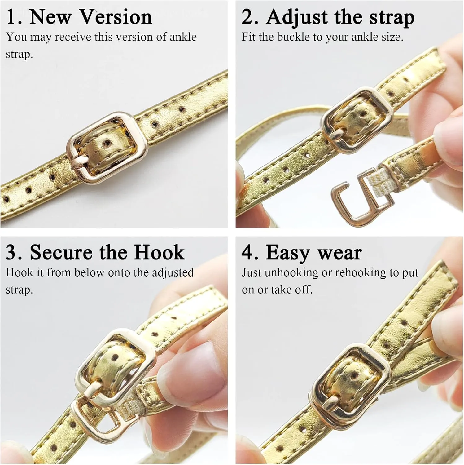 Women's Heels Round Open Toe Strappy Sandals Adjustable Ankle Strap Dress Shoes Kitten Heels for Party Wedding