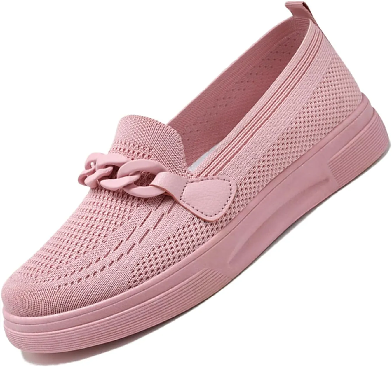 Women's Knit Mesh Lightweight Sock Sneakers Stylish Breathable Casual Walking Shoes Comfortable Slip On Platform Loafers