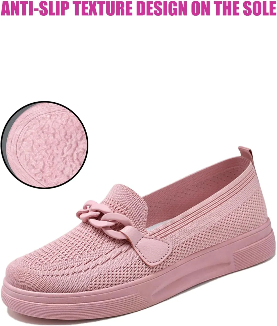 Women's Knit Mesh Lightweight Sock Sneakers Stylish Breathable Casual Walking Shoes Comfortable Slip On Platform Loafers