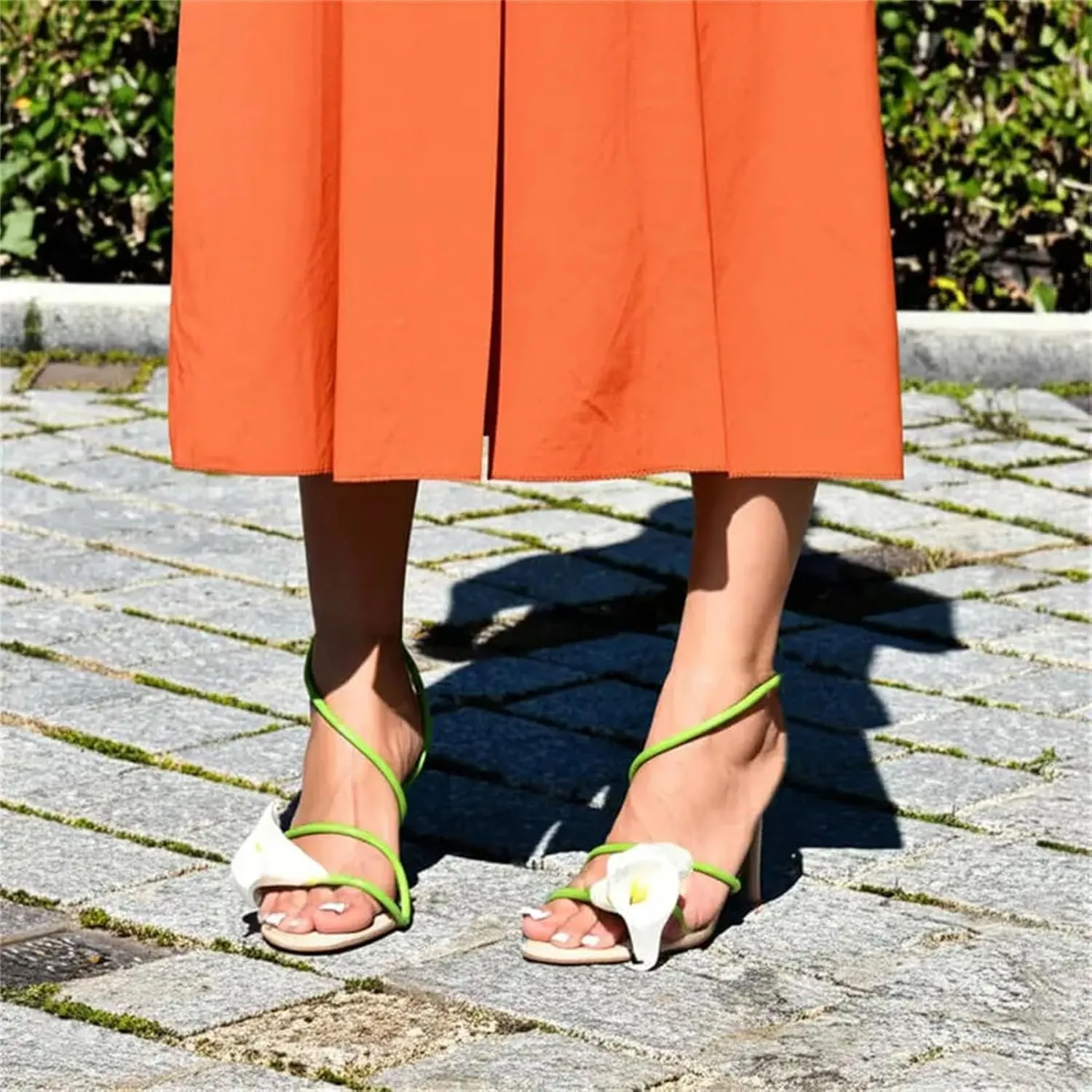 Women's Open Toe Flower Sandals - Wedding Heels Summer Dressy Stilettos