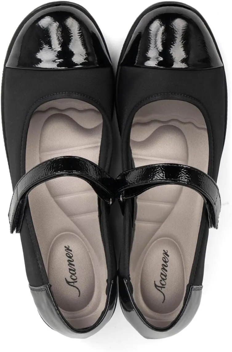 Women’s Orthopedic Mary Jane Flats Round Toe Comfortable Bunions Walking Shoes Dressy Orthotic Work Shoes with Arch Support