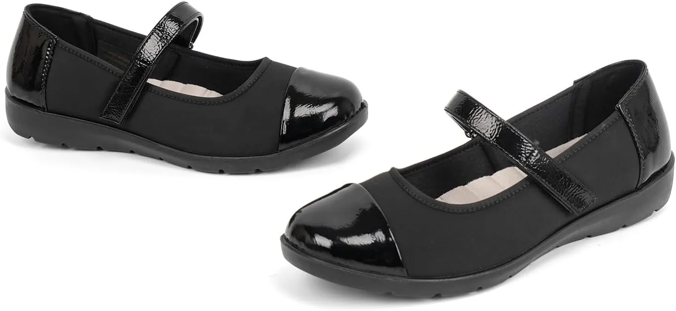 Women’s Orthopedic Mary Jane Flats Round Toe Comfortable Bunions Walking Shoes Dressy Orthotic Work Shoes with Arch Support