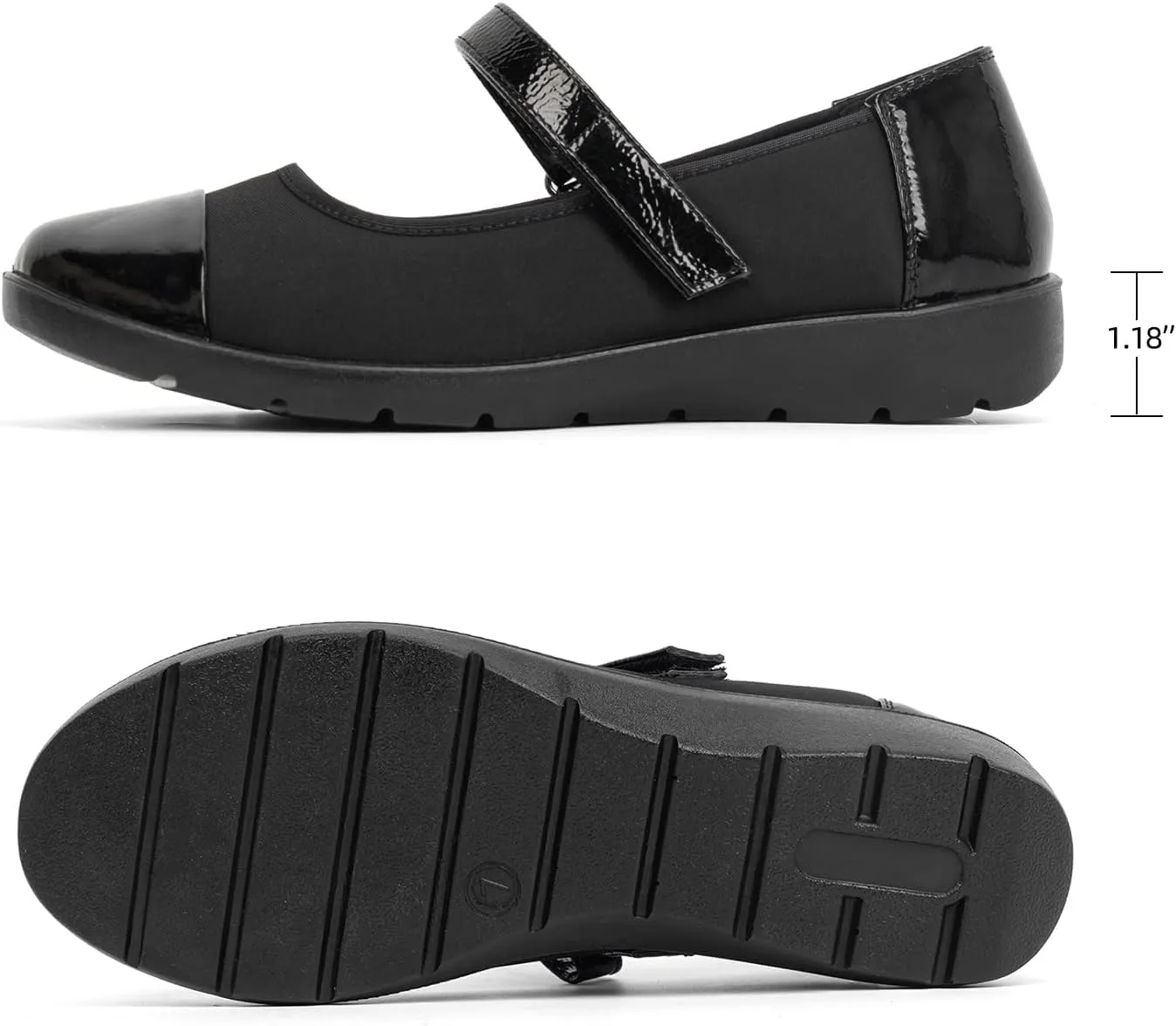 Women’s Orthopedic Mary Jane Flats Round Toe Comfortable Bunions Walking Shoes Dressy Orthotic Work Shoes with Arch Support