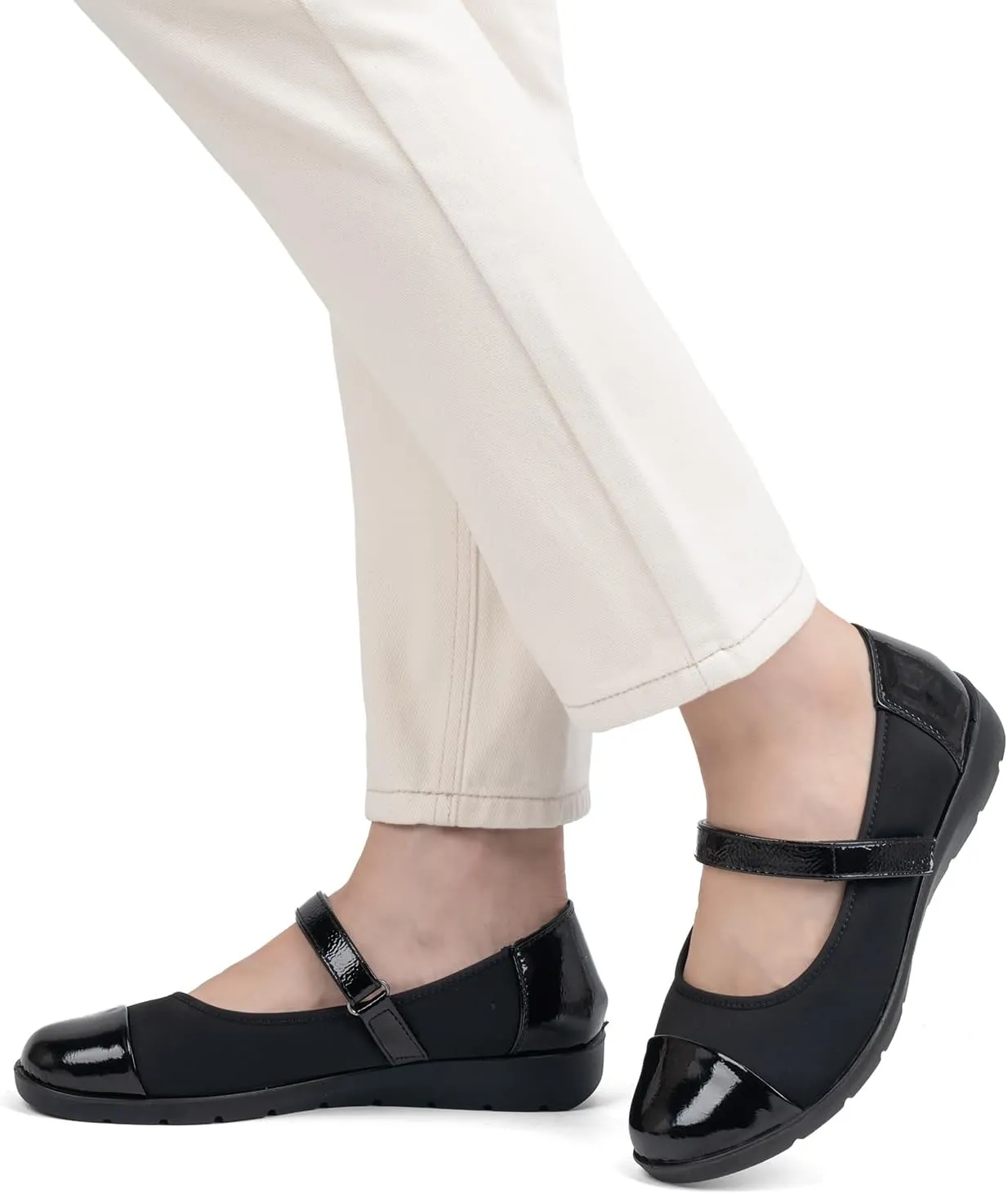 Women’s Orthopedic Mary Jane Flats Round Toe Comfortable Bunions Walking Shoes Dressy Orthotic Work Shoes with Arch Support