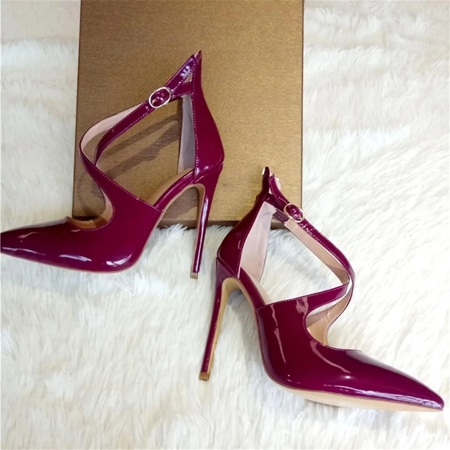 Women's Pointed Toe Cross Strap Sandals - Thin High Heels Plus Size Wedding Shoes