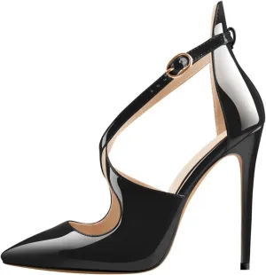 Women's Pointed Toe Cross Strap Sandals - Thin High Heels Plus Size Wedding Shoes