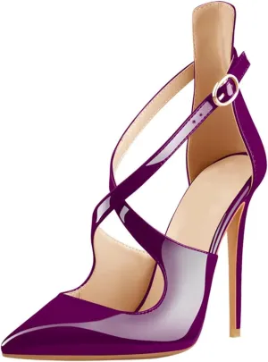 Women's Pointed Toe Cross Strap Sandals - Thin High Heels Plus Size Wedding Shoes