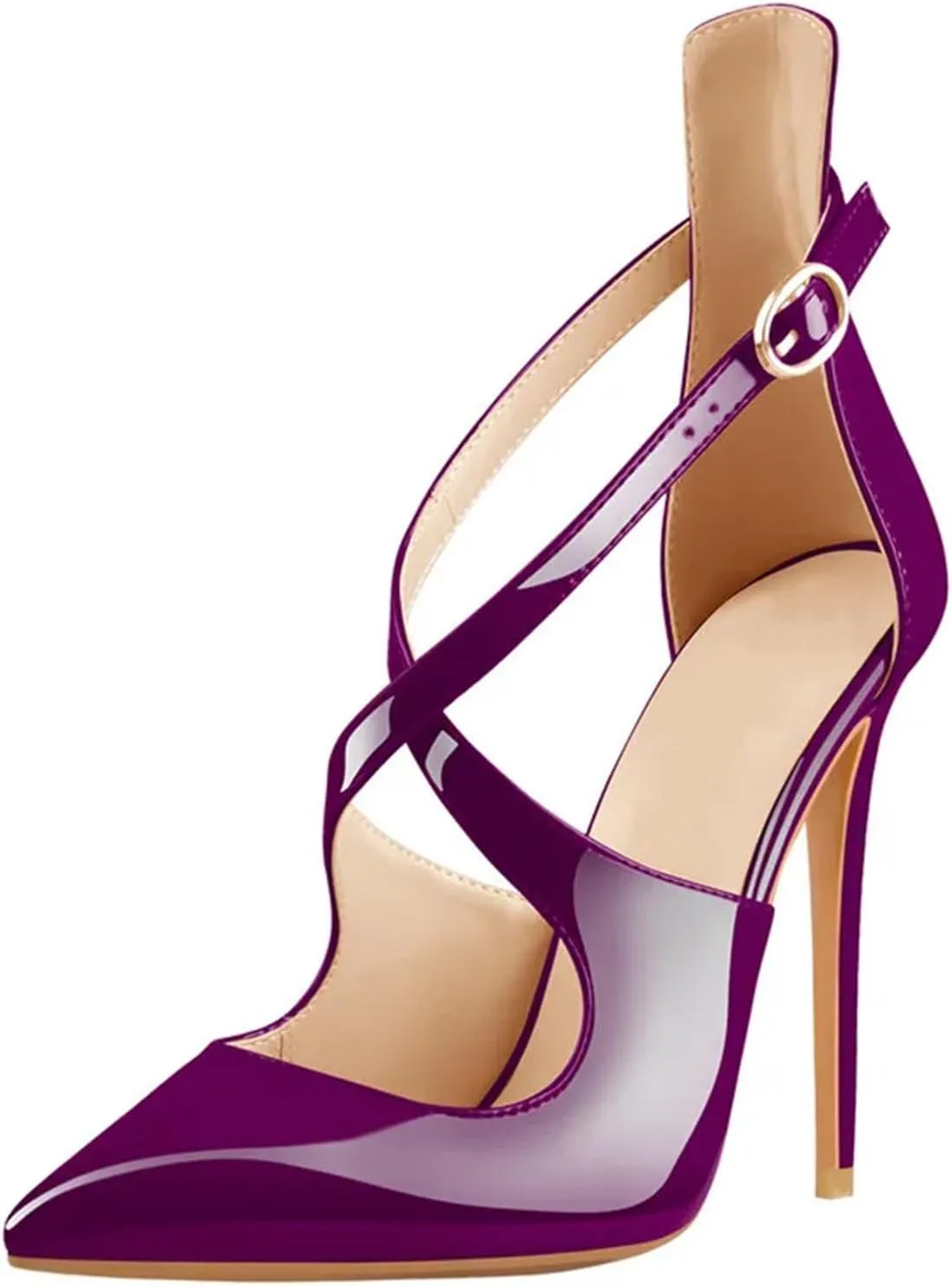 Women's Pointed Toe Cross Strap Sandals - Thin High Heels Plus Size Wedding Shoes