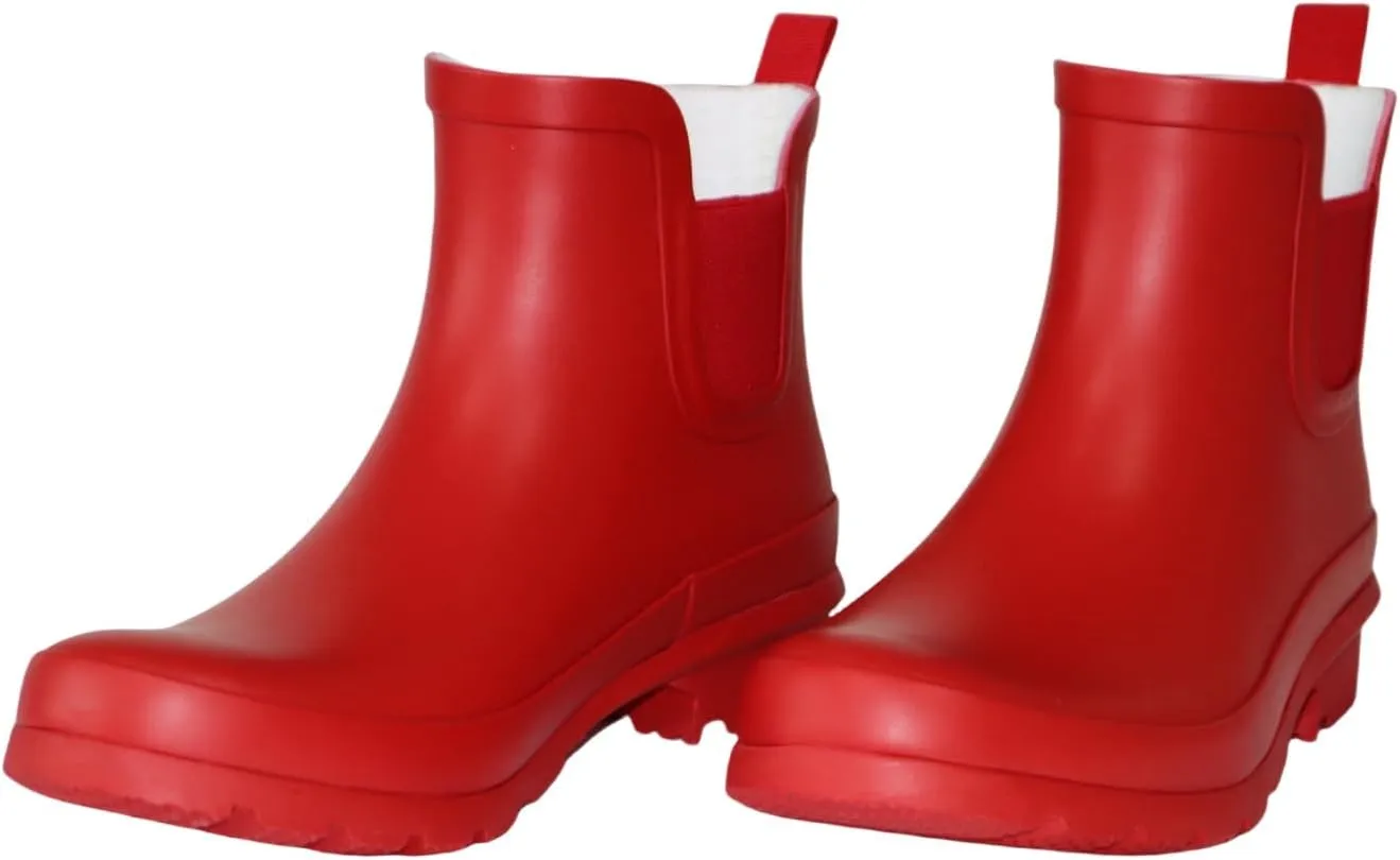 Women's Rubber Rain Boots Waterproof And Anti-slipping Rainboots For Women Stylish Light Ankle Rain Shoes-Runs 1 size samller