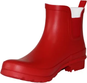 Women's Rubber Rain Boots Waterproof And Anti-slipping Rainboots For Women Stylish Light Ankle Rain Shoes-Runs 1 size samller