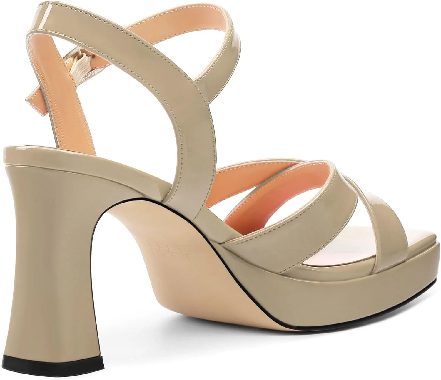 Women's Sandals Chunky High Heel - Adjustable Ankle Strap Open Toe Spool Heels Cross Toe Strap Prom Party Dress Pumps with Buckle