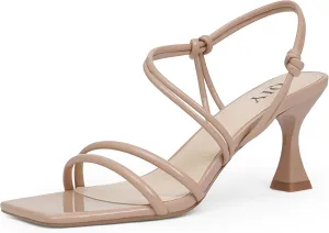 Womens Sandals Strappy Heels Open Square Toe Heeled Sandals Dress Shoes
