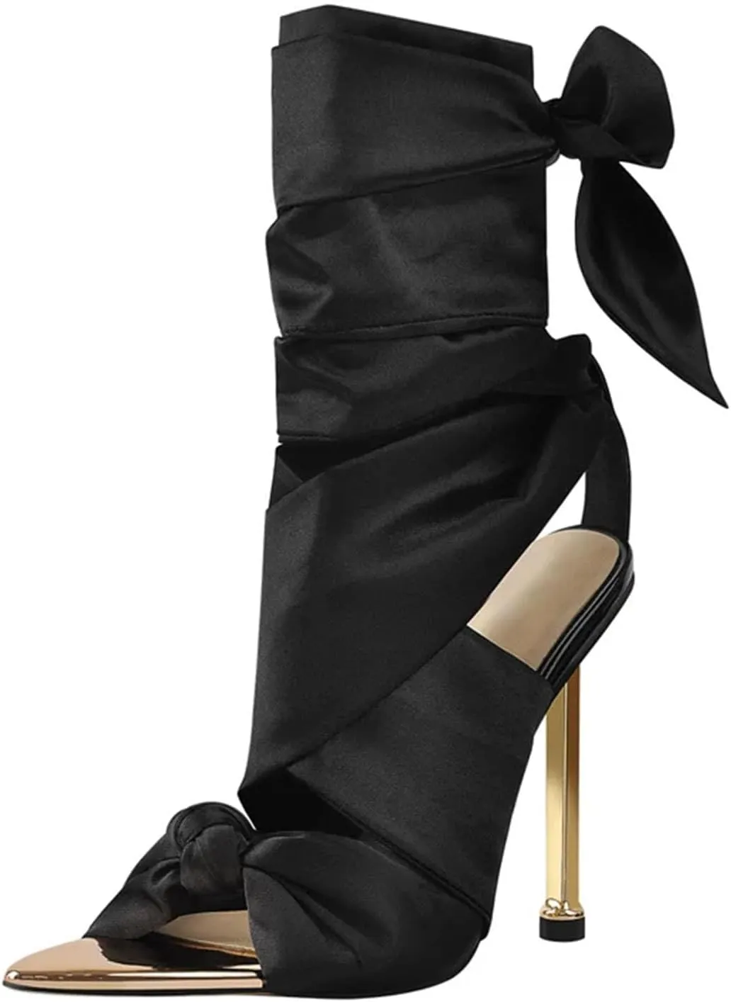 Women's Satin Knot Sandals - Gladiator Party Stiletto High Heels