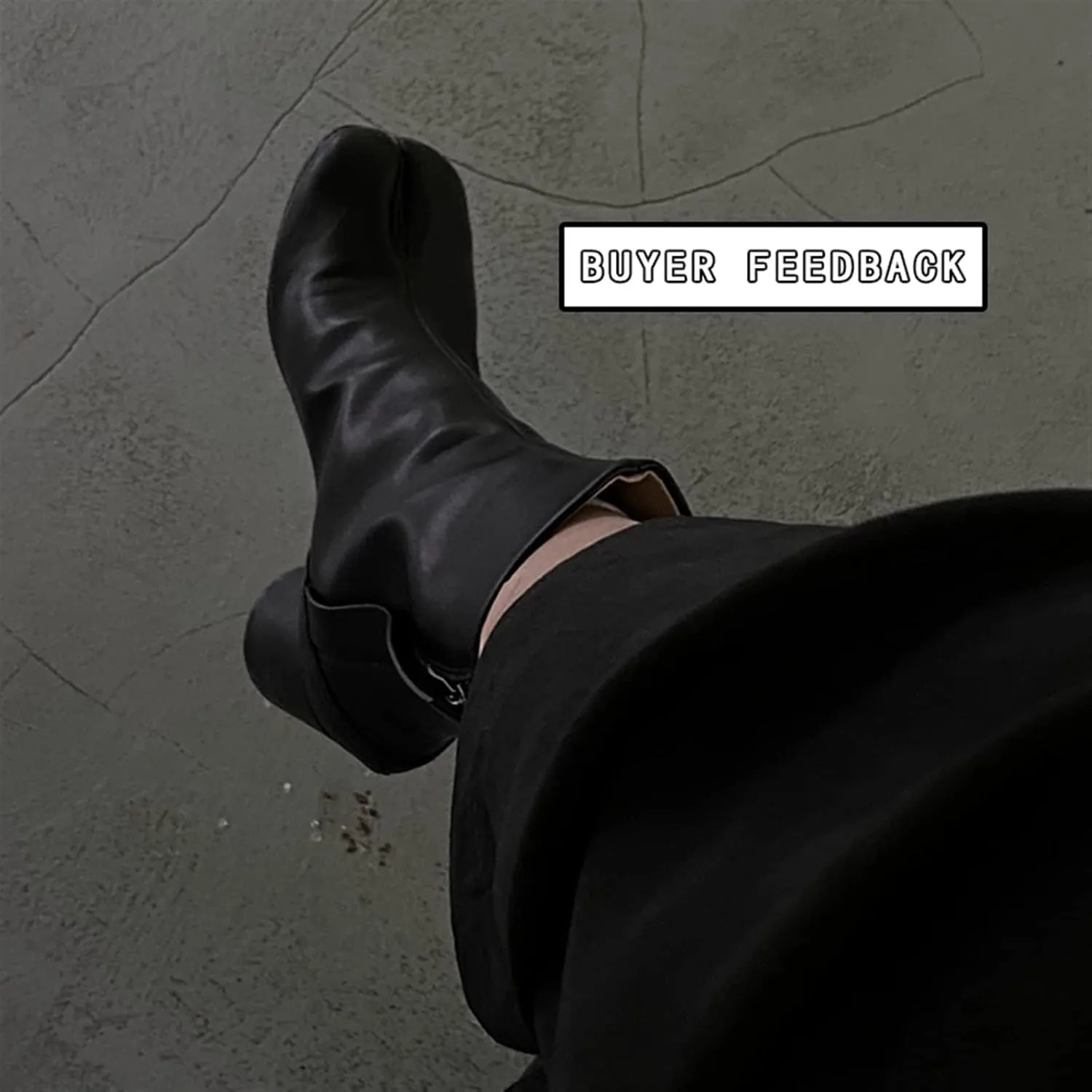 Women's shoes Brand Design Fashion Split Toe Women Chunky Round High Heels Women Boots Winter Tabi Shoes Short Boots