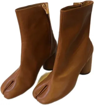 Women's shoes Brand Design Fashion Split Toe Women Chunky Round High Heels Women Boots Winter Tabi Shoes Short Boots