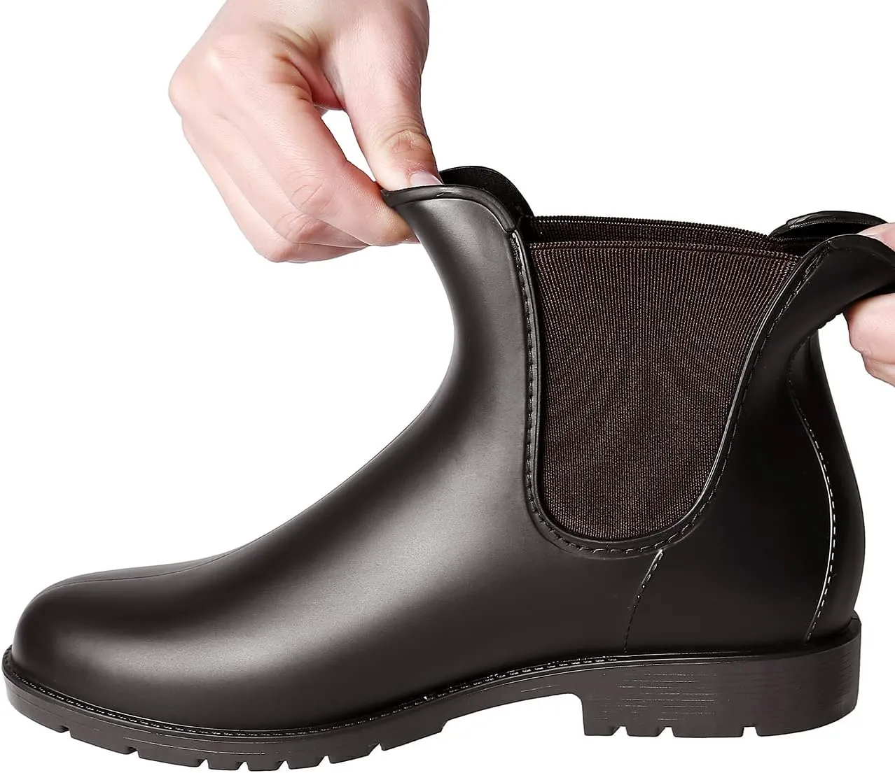 Women's Short Rain Boots Waterproof Anti Slip Rubber Ankle Chelsea Booties