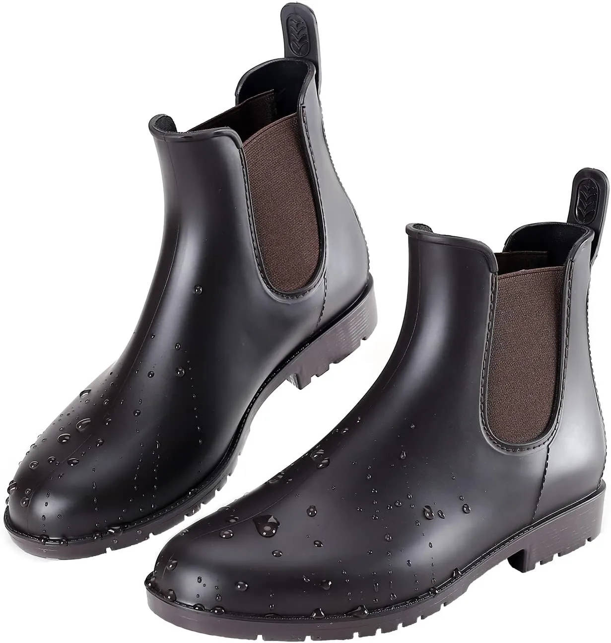 Women's Short Rain Boots Waterproof Anti Slip Rubber Ankle Chelsea Booties