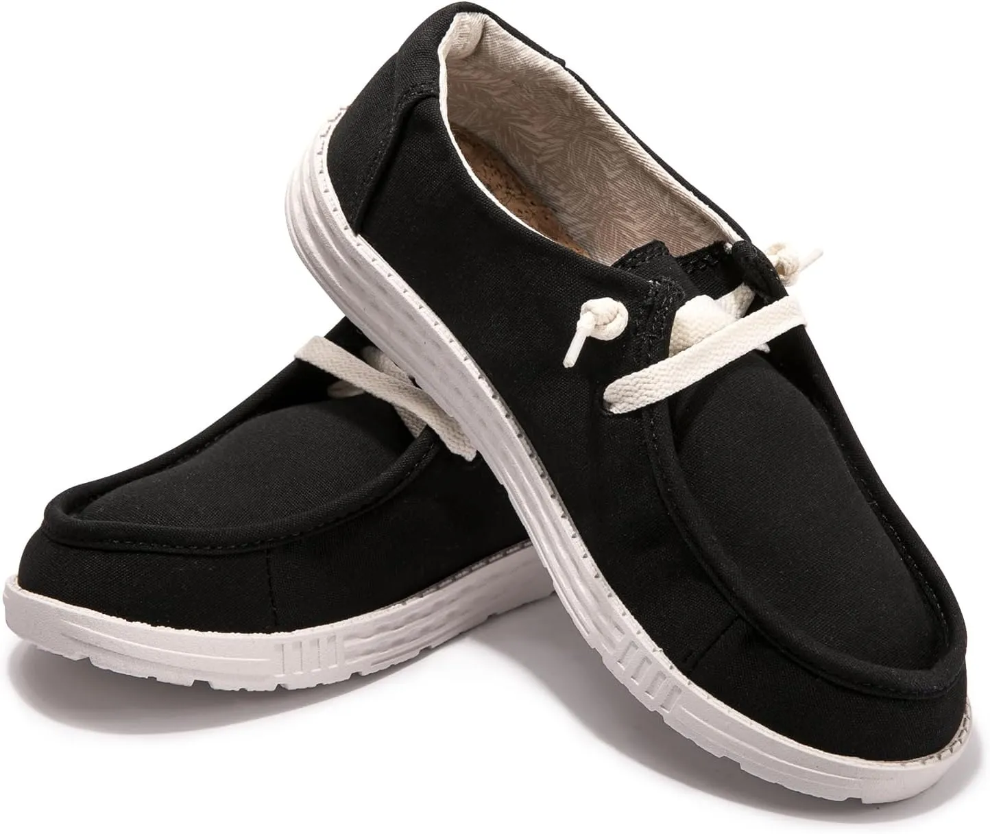 Women's Slip On Canvas Loafers - Breathable Low Top Casual Sneakers for Walking, Outdoor & Travel - Anti-Slip Comfort Shoes with Lightweight EVA Sole