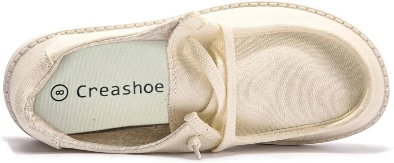 Women's Slip On Canvas Loafers - Breathable Low Top Casual Sneakers for Walking, Outdoor & Travel - Anti-Slip Comfort Shoes with Lightweight EVA Sole