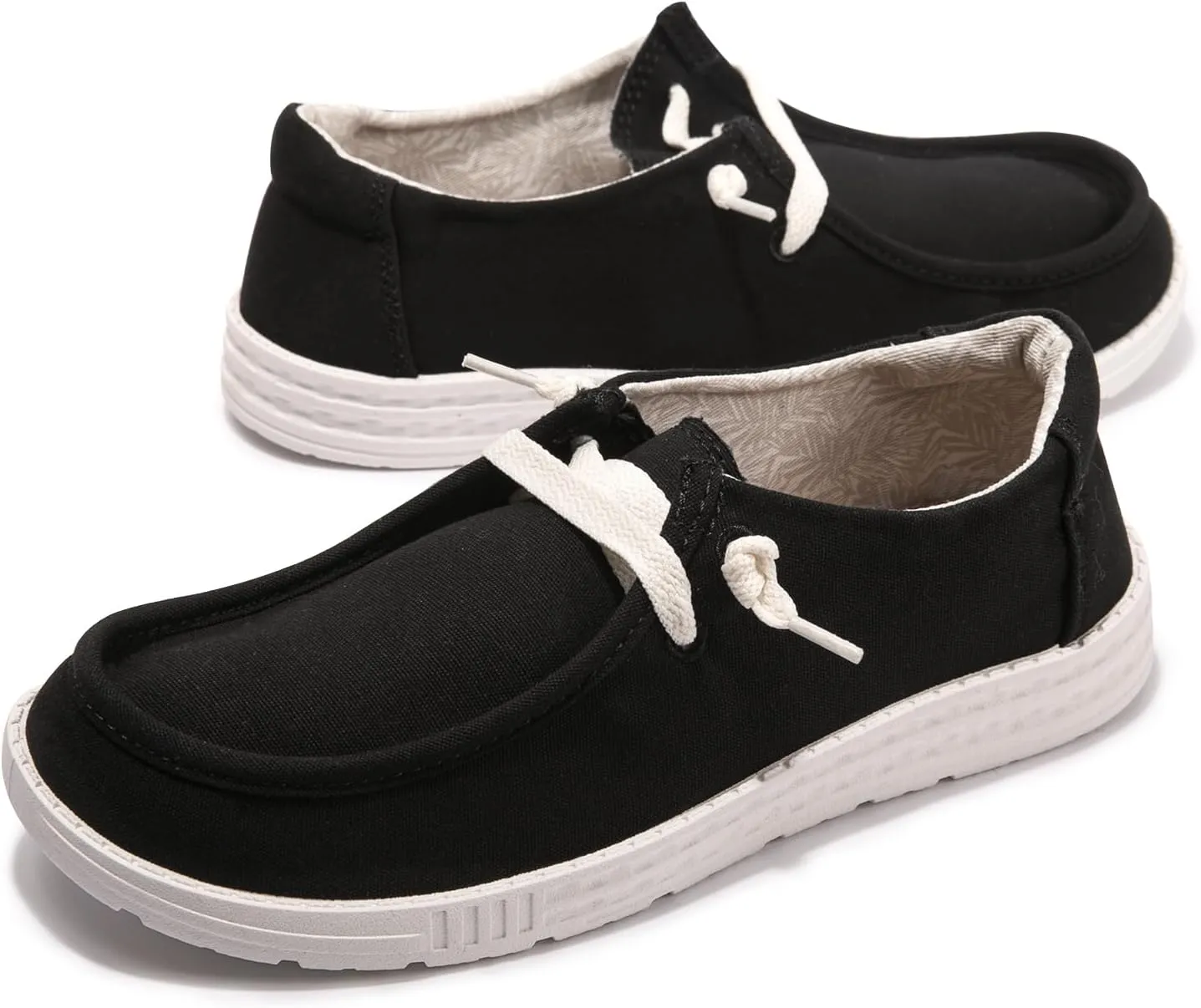 Women's Slip On Canvas Loafers - Breathable Low Top Casual Sneakers for Walking, Outdoor & Travel - Anti-Slip Comfort Shoes with Lightweight EVA Sole