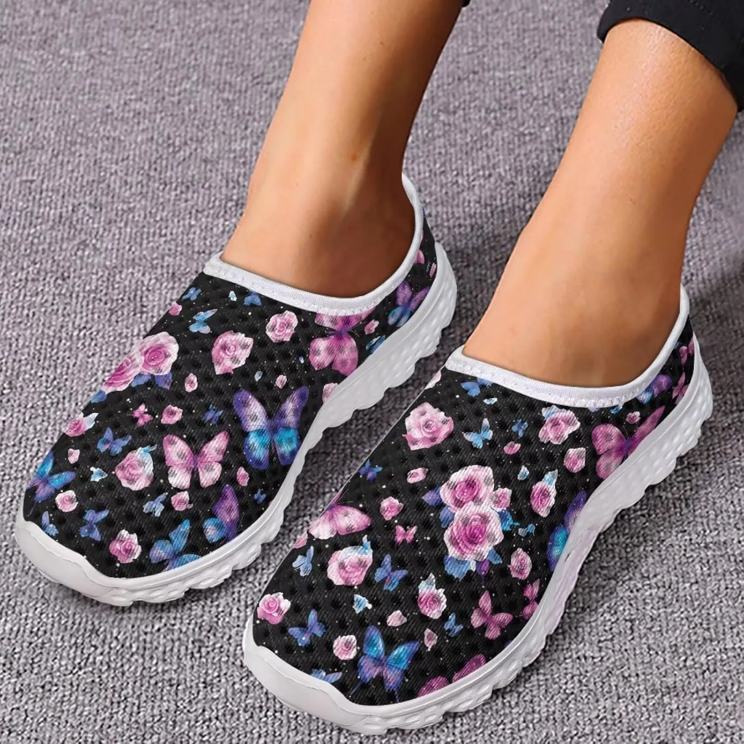 Womens Slip On Sneakers Women Walking Tennis Shoes Lightweight Casual Sneakers for Gym Travel Work Pregnant