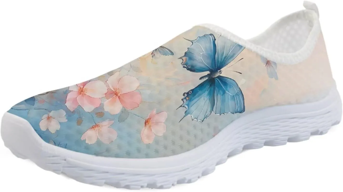 Womens Slip on Walking Shoes Comfort Lightweight Breathable Non-Slip Mesh Casual Tennis Running Sneakers