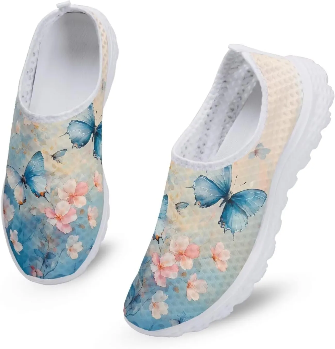 Womens Slip on Walking Shoes Comfort Lightweight Breathable Non-Slip Mesh Casual Tennis Running Sneakers
