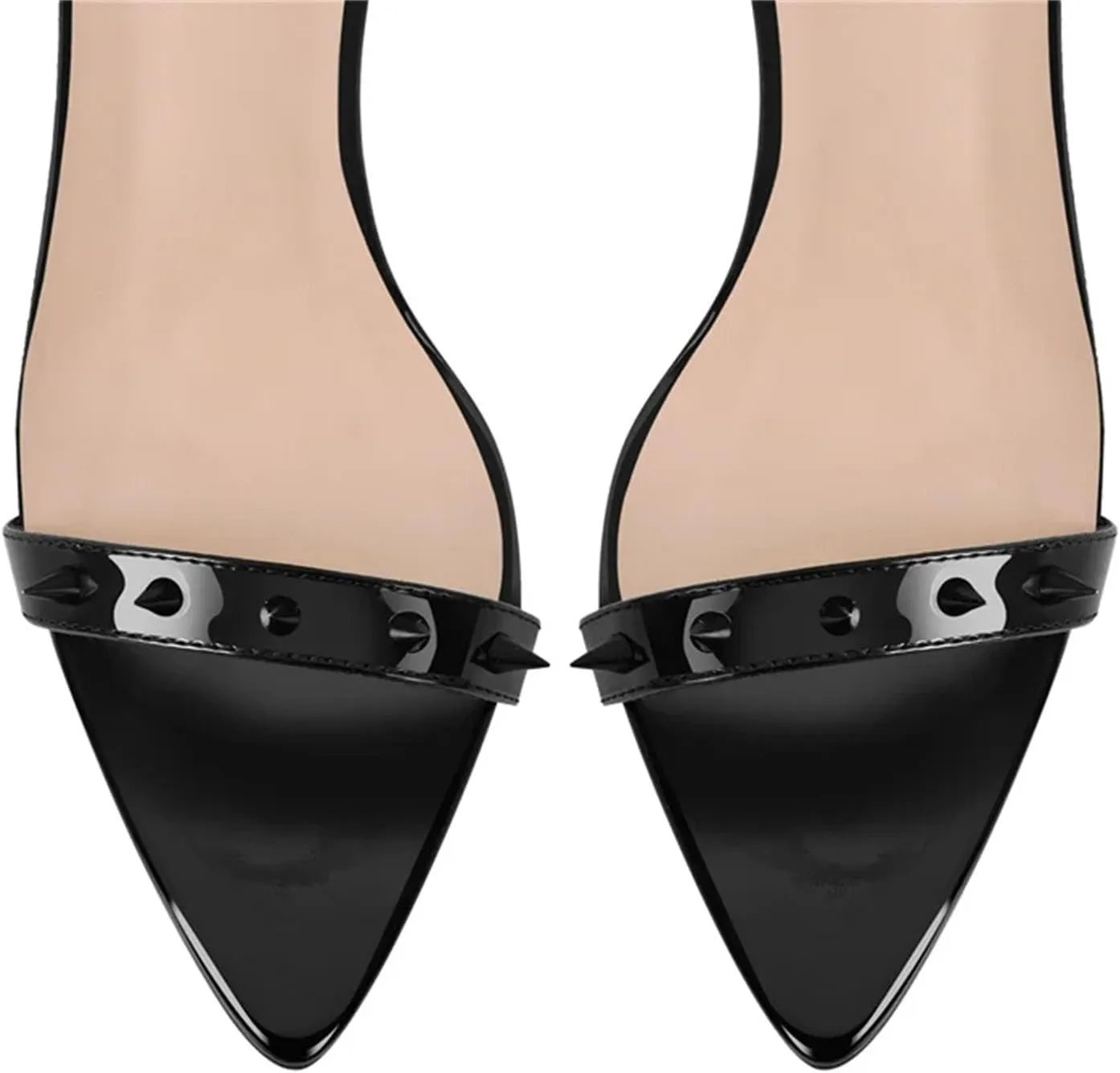 Women's Spiked Stiletto Sandals - Open Toe Buckle Ankle Strap Heels