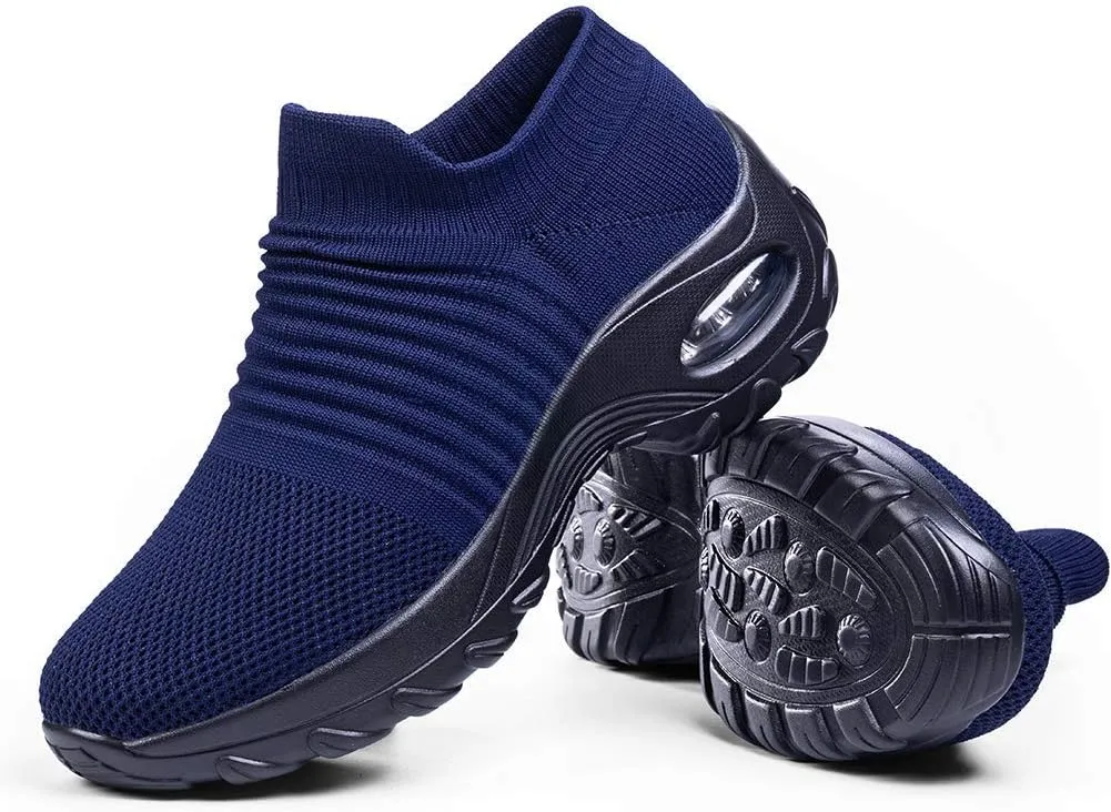 Women's Walking Shoes Sock Sneakers - Mesh Slip On Air Cushion Lady Girls Modern Jazz Dance Easy Shoes Platform Loafers