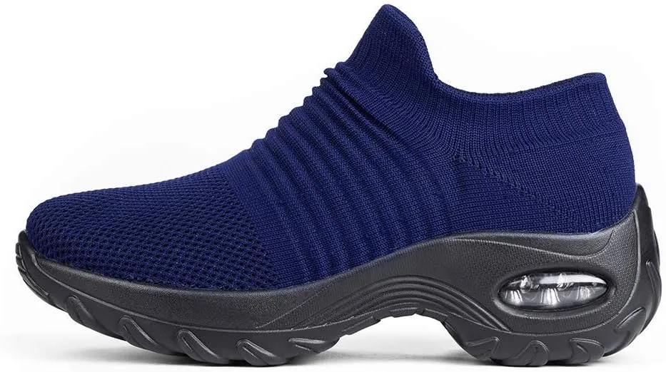 Women's Walking Shoes Sock Sneakers - Mesh Slip On Air Cushion Lady Girls Modern Jazz Dance Easy Shoes Platform Loafers
