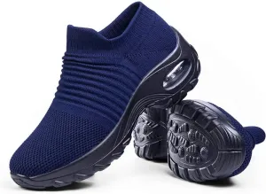 Women's Walking Shoes Sock Sneakers - Mesh Slip On Air Cushion Lady Girls Modern Jazz Dance Easy Shoes Platform Loafers