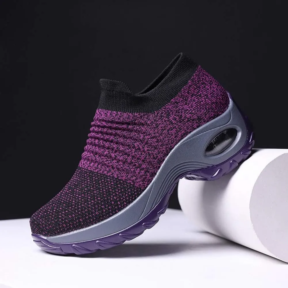 Women's Walking Shoes Sock Sneakers - Mesh Slip On Air Cushion Lady Girls Modern Jazz Dance Easy Shoes Platform Loafers