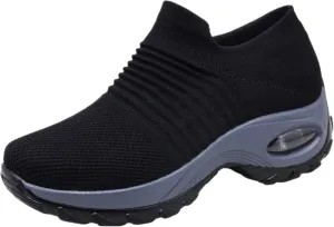 Women's Walking Shoes Sock Sneakers - Mesh Slip On Air Cushion Lady Girls Modern Jazz Dance Easy Shoes Platform Loafers
