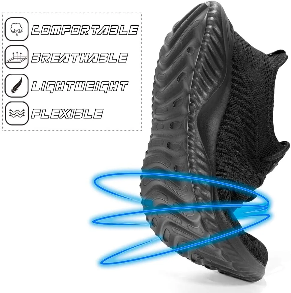 Womens Walking Tennis Shoes - Slip On Memory Foam Lightweight Casual Sneakers for Gym Travel Work