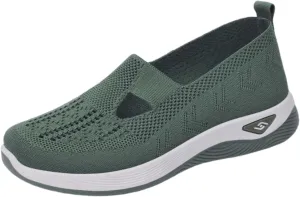 Women's Woven Orthopedic Breathable Soft Shoes Arch Support, Anti-Skid Sports Shoes