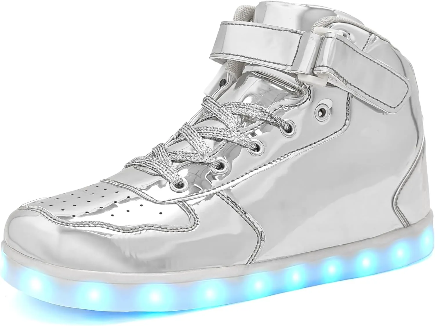Wooowyet Kids LED Sneakers for Boys Hook&Loop Low Light Up Shoes LED Girls USB Recharging